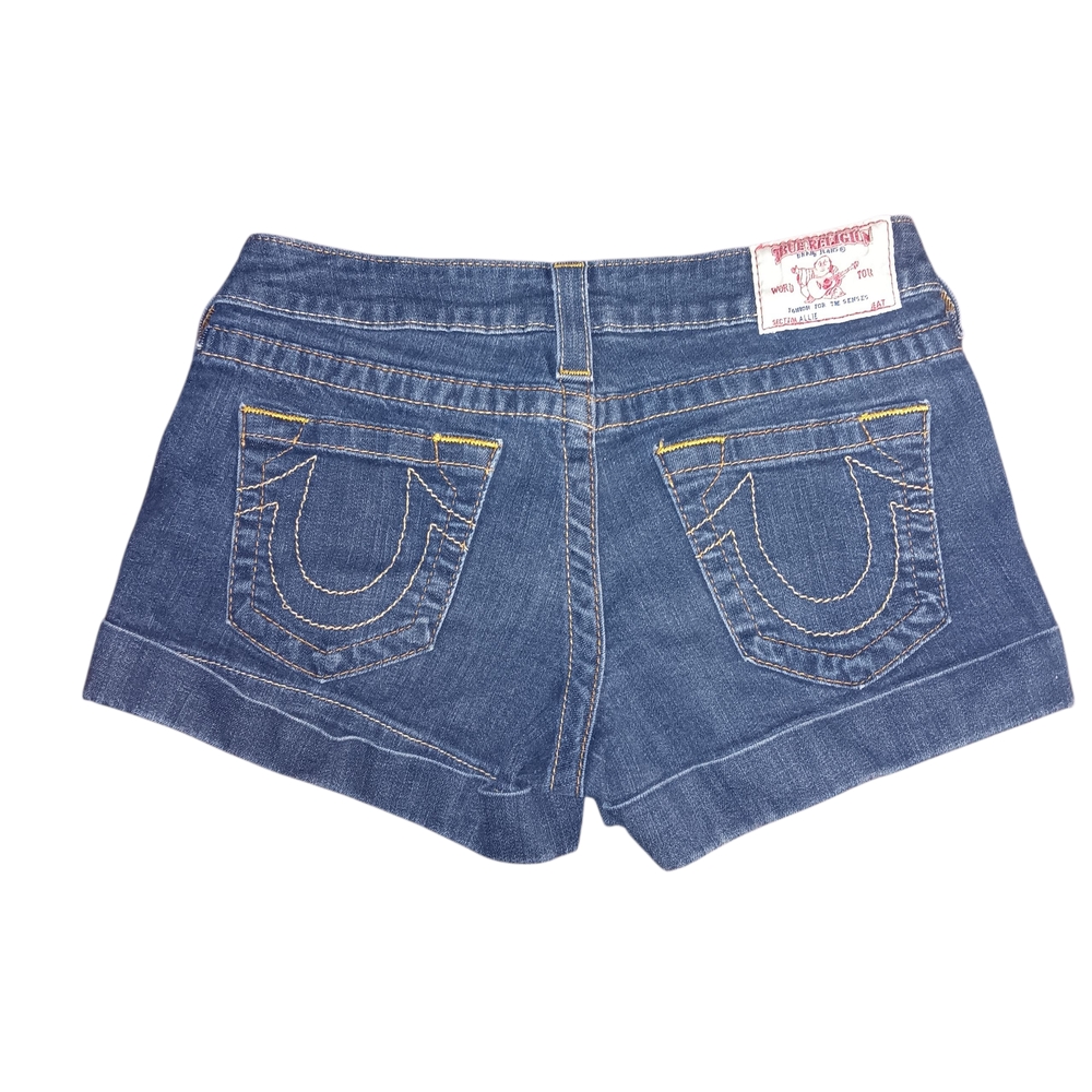 True Religion Blue Jean Shorts with Rolled Hems
